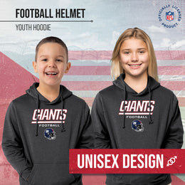 New York Giants NFL Youth Football Helmet Hood - Charcoal