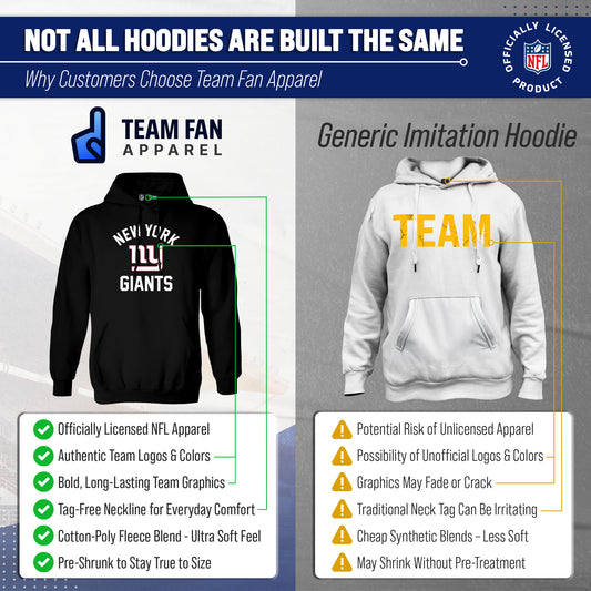 New York Giants NFL Adult Gameday Hooded Sweatshirt - Black