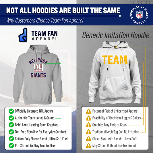 New York Giants NFL Adult Gameday Hooded Sweatshirt - Sport Gray