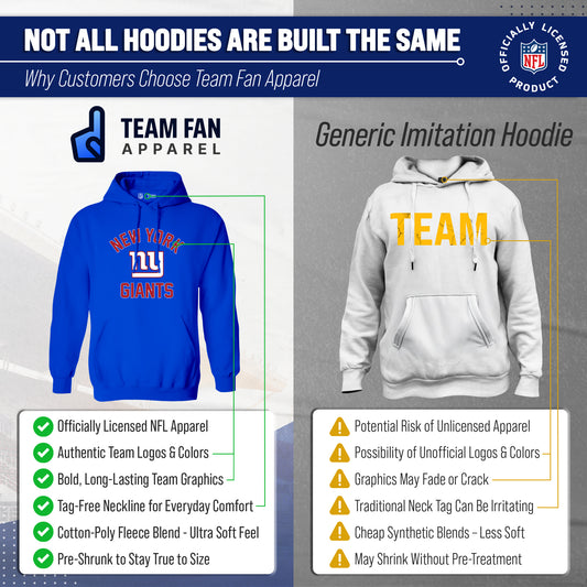 New York Giants NFL Adult Gameday Hooded Sweatshirt - Royal