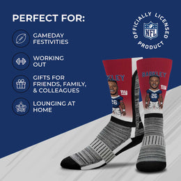 New York Giants FBF NFL Adult V Curve MVP Player Crew Socks - Cardinal