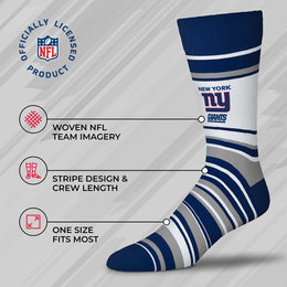 New York Giants NFL Adult Striped Dress Socks - Navy