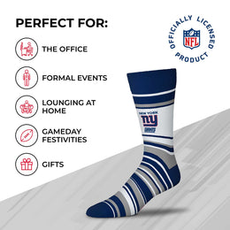 New York Giants NFL Adult Striped Dress Socks - Navy