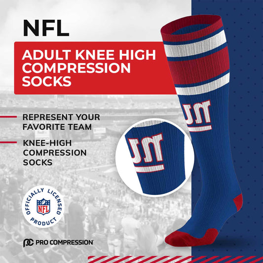 New York Giants NFL Adult Knee High-Performance Socks - Blue