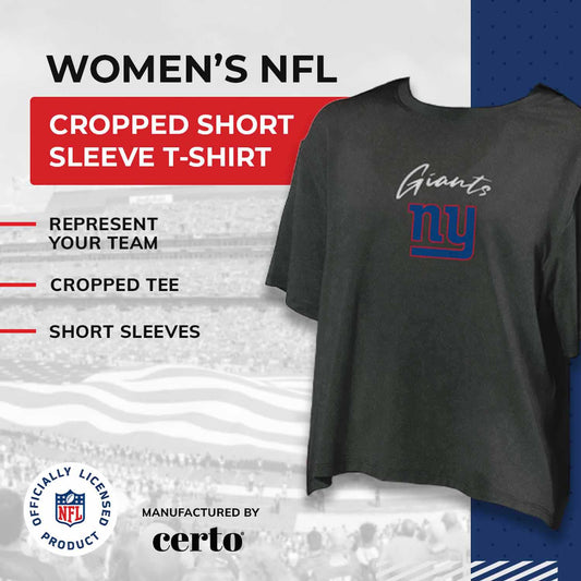 New York Giants NFL Women's Crop Top - Black