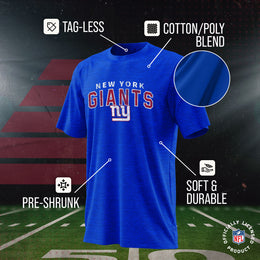 New York Giants NFL Youth Starting Fresh Tee- Pro Football Tag-Less T-Shirt For Boys & Girls - Royal