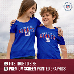 New York Giants NFL Youth Starting Fresh Tee- Pro Football Tag-Less T-Shirt For Boys & Girls - Royal