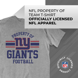 New York Giants NFL Adult Property Of T-Shirt - Sport Gray