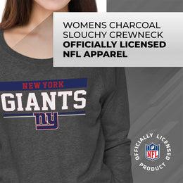 New York Giants NFL Women's Plus Size Team Block Charcoal Crewneck - Charcoal