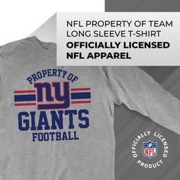 New York Giants NFL Adult Property Of Long SleeveT Shirt - Sport Gray