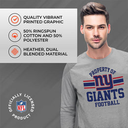 New York Giants NFL Adult Property Of Long SleeveT Shirt - Sport Gray