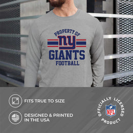 New York Giants NFL Adult Property Of Long SleeveT Shirt - Sport Gray