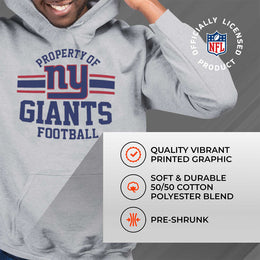 New York Giants NFL Adult Property Of Hooded Sweatshirt - Sport Gray