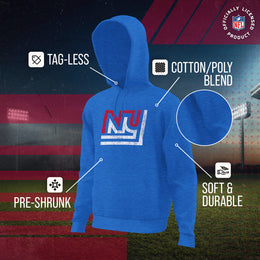 New York Giants NFL Adult Unisex Modern Throwback Ultra Soft Fleece Hooded Sweatshirt - Royal