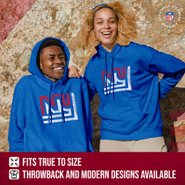 New York Giants NFL Adult Unisex Modern Throwback Ultra Soft Fleece Hooded Sweatshirt - Royal