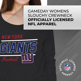 New York Giants NFL Womens Crew Neck Light Weight - Charcoal