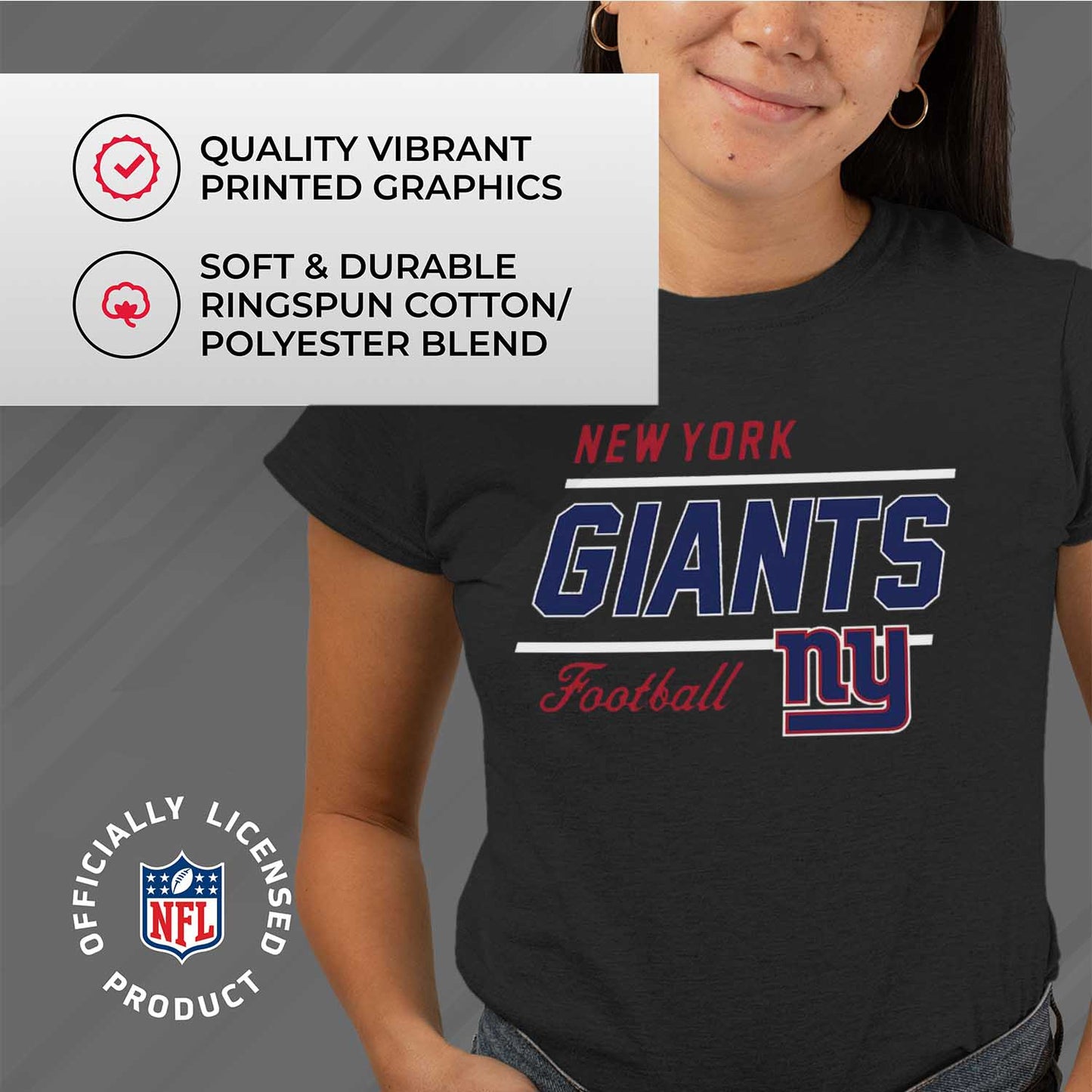 New York Giants NFL Gameday Women's Relaxed Fit T-shirt - Black