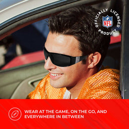 New York Giants NFL Black Chrome Sunglasses with Visor Clip Bundle - Black