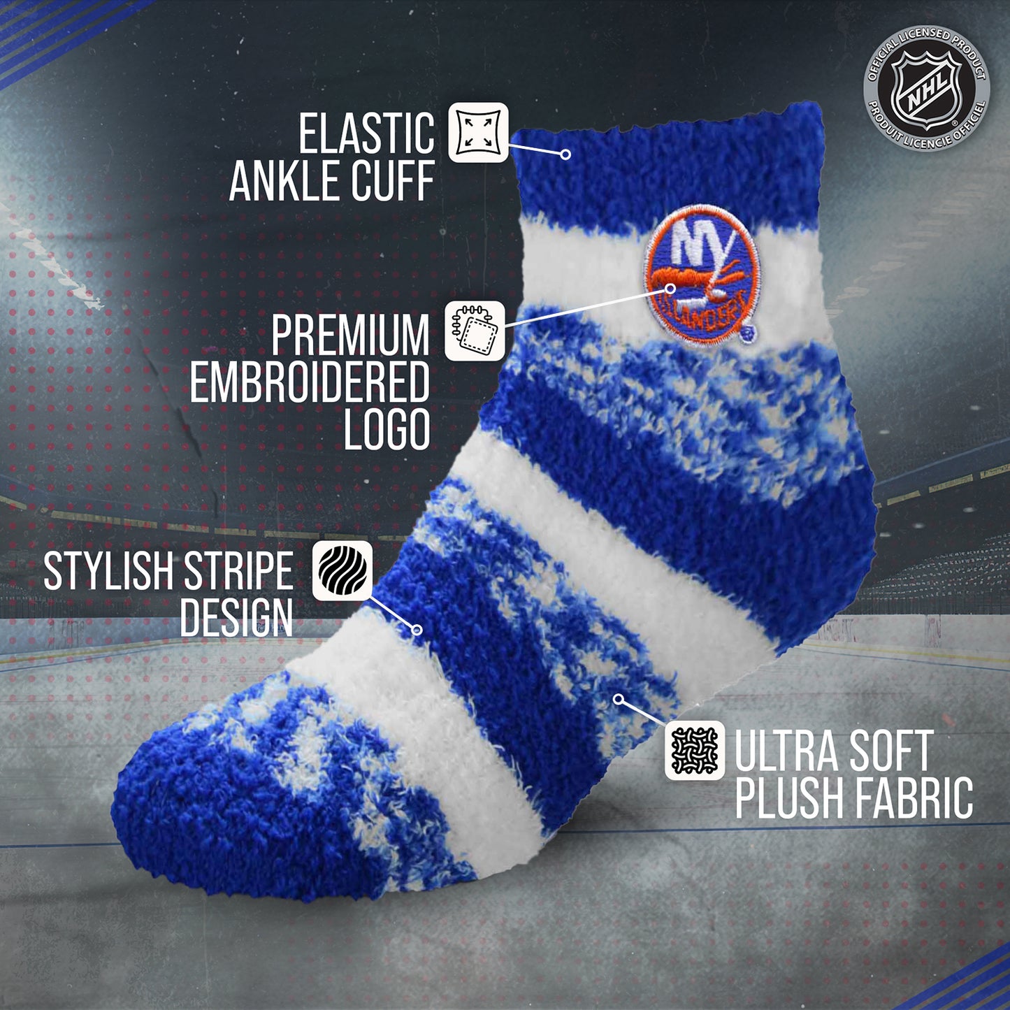 New York Islanders NHL Unisex Cozy Sleep Socks - Royal