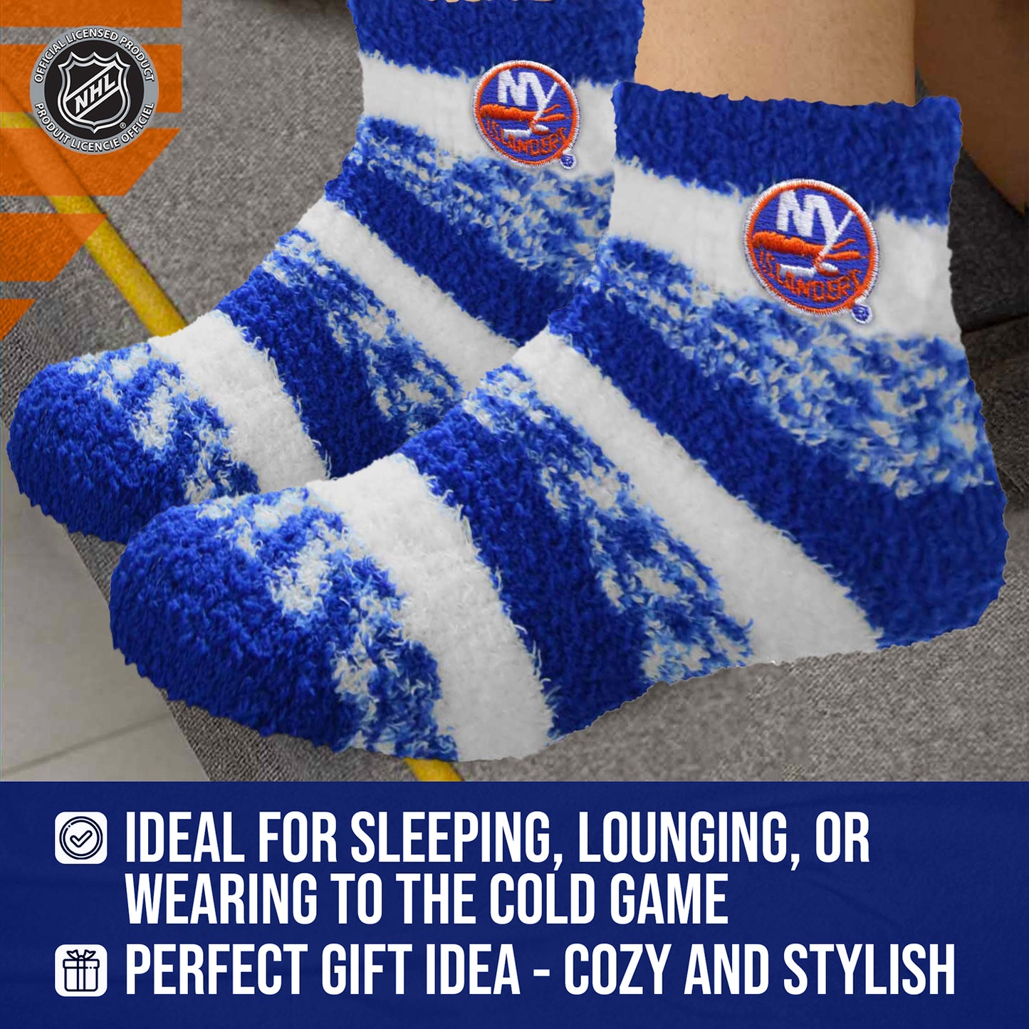 New York Islanders NHL Unisex Cozy Sleep Socks - Royal