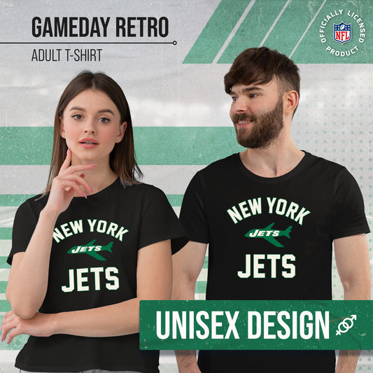 New York Jets NFL Adult Retro Gameday Unisex T-Shirt - Black