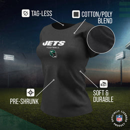New York Jets Women's NFL Football Helmet Short Sleeve Tagless T-Shirt - Charcoal
