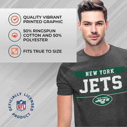 New York Jets NFL Adult Team Block Tagless T-Shirt - Charcoal