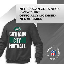 New York Jets NFL Adult Slogan Crewneck Sweatshirt - Gray