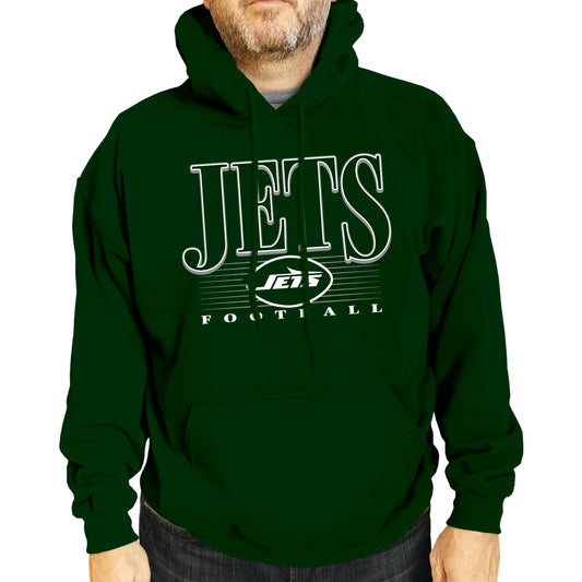 New York Jets NFL Adult Unisex Overtime Blueprint Soft Fleece Hooded Sweatshirt - Black