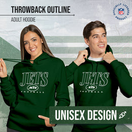 New York Jets NFL Adult Unisex Overtime Blueprint Soft Fleece Hooded Sweatshirt - Black