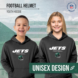 New York Jets NFL Youth Football Helmet Hood - Charcoal