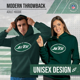 New York Jets NFL Adult Unisex Modern Throwback Ultra Soft Fleece Hooded Sweatshirt - Green