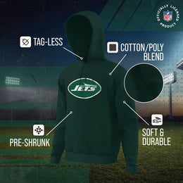 New York Jets NFL Adult Unisex Modern Throwback Ultra Soft Fleece Hooded Sweatshirt - Green