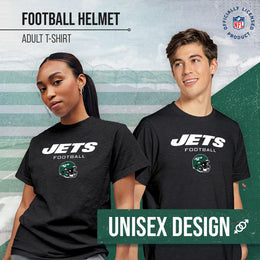 New York Jets NFL Adult Football Helmet Tagless T-Shirt - Charcoal