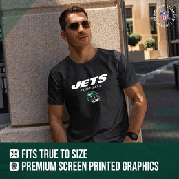 New York Jets NFL Adult Football Helmet Tagless T-Shirt - Charcoal