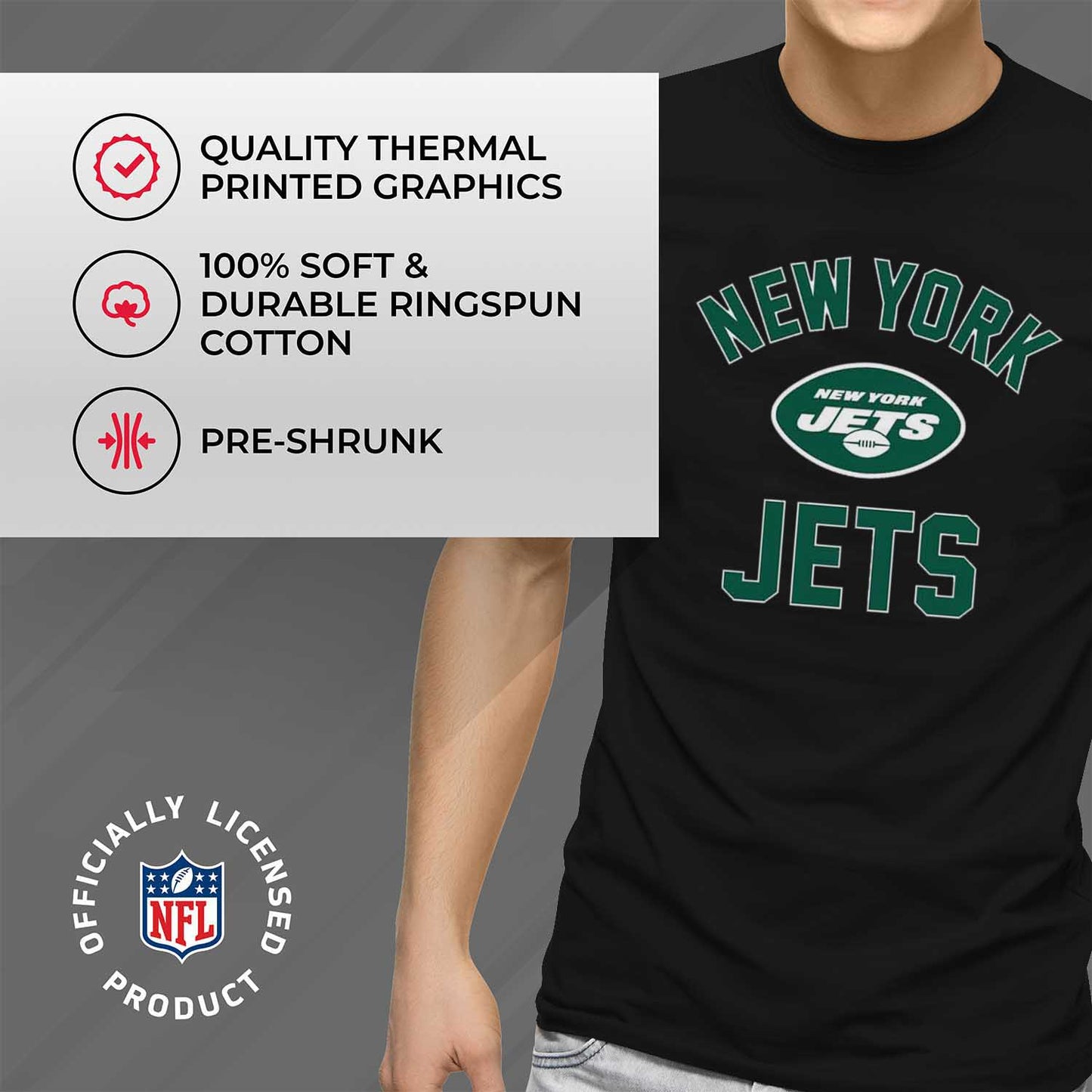 New York Jets NFL Adult Gameday T-Shirt - Black