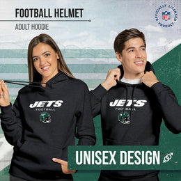 New York Jets Adult NFL Football Helmet Heather Hooded Sweatshirt  - Charcoal