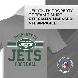 New York Jets NFL Youth Property Of Short Sleeve Lightweight T Shirt - Sport Gray