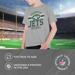 New York Jets NFL Youth Property Of Short Sleeve Lightweight T Shirt - Sport Gray