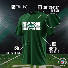 New York Jets NFL Youth Repeating Logo Football T-Shirt Unisex Tag Free Comfortable - Forest Green