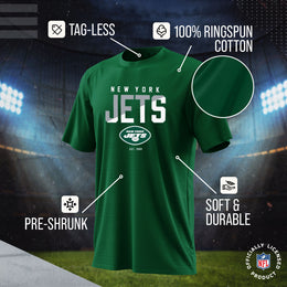 New York Jets Adult NFL Diagonal Fade Color Block T-Shirt - Forest Green