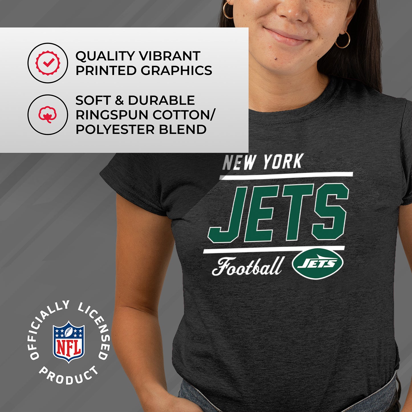 New York Jets NFL Gameday Women's Relaxed Fit T-shirt - Black