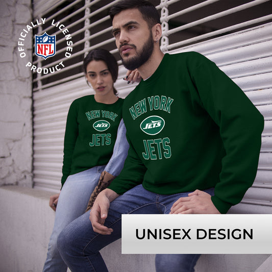 New York Jets NFL Adult Gameday Football Crewneck Sweatshirt - Forest Green