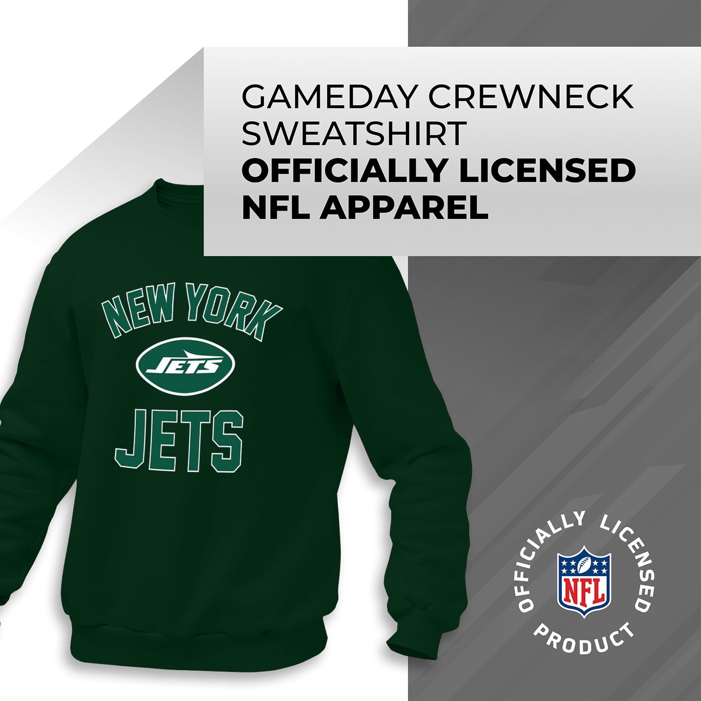 New York Jets NFL Adult Gameday Football Crewneck Sweatshirt - Forest Green