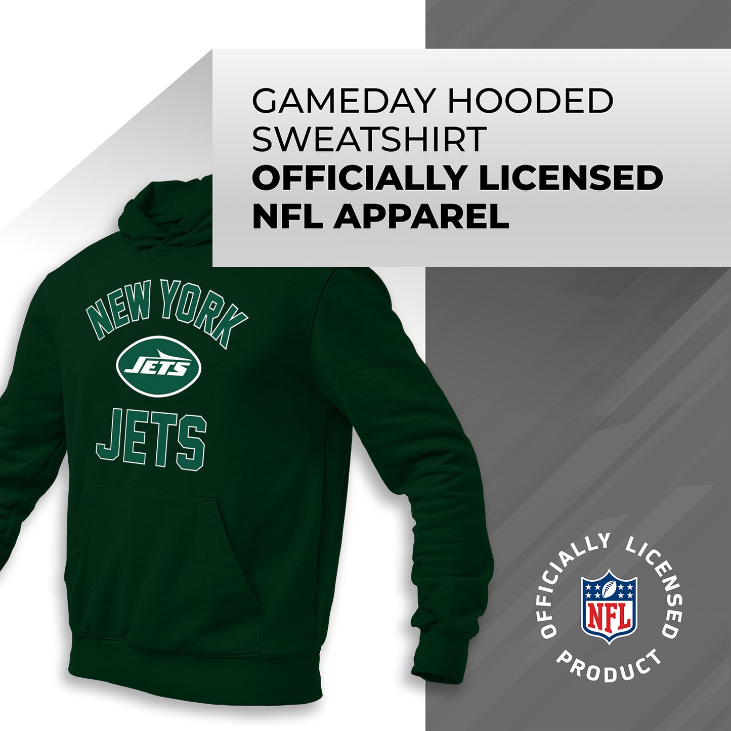 New York Jets NFL Adult Gameday Hooded Sweatshirt - Forest Green