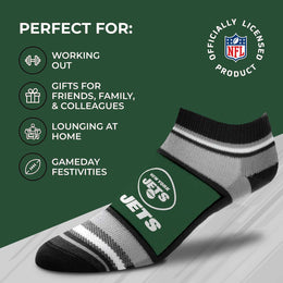 New York Jets Adult Marquis Addition No Show Socks - Green
