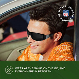 New York Jets NFL Black Chrome Sunglasses with Visor Clip Bundle - Black