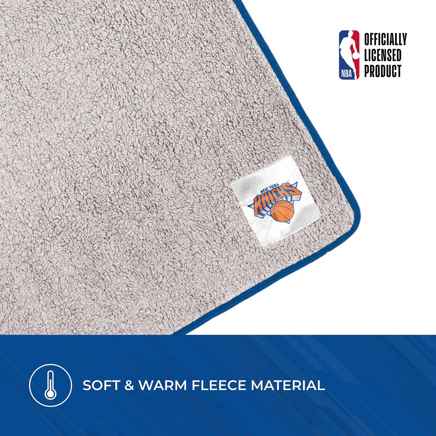 New York Knicks NBA Silk Touch Sherpa Throw Blanket - Blue