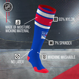 New York Rangers NHL Adult Knee High-Performance Socks - Royal