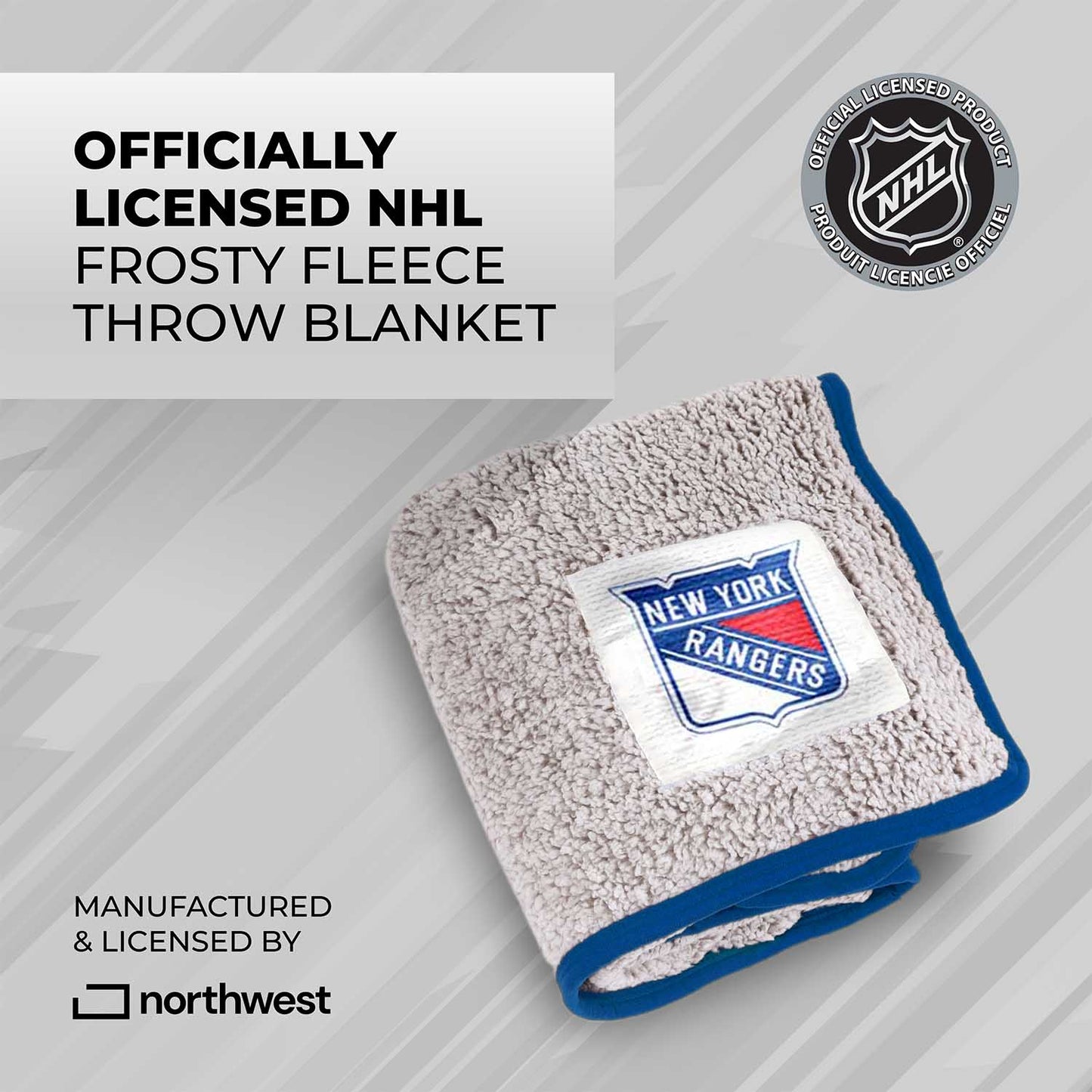New York Rangers NHL Silk Touch Sherpa Throw Blanket - Blue
